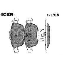 181918 ICER Комплект тормозных колодок, дисковый тормоз