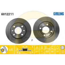 6410884 GIRLING Комплект тормозов, дисковый тормозной механизм