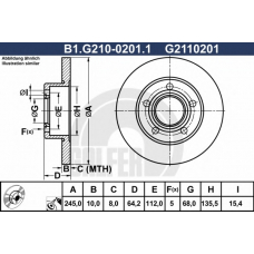 B1.G210-0201.1 GALFER Тормозной диск