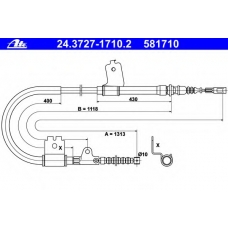 24.3727-1710.2 ATE Трос, стояночная тормозная система