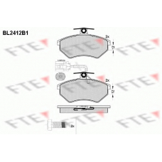 BL2412B1 FTE Комплект тормозных колодок, дисковый тормоз