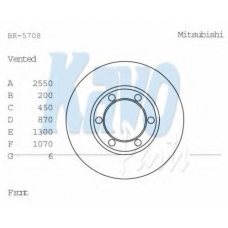 BR-5708 KAVO PARTS Тормозной диск