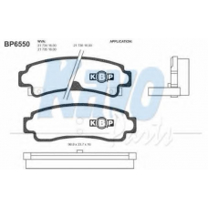 BP-6550 KAVO PARTS Комплект тормозных колодок, дисковый тормоз