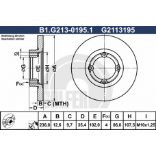 B1.G213-0195.1 GALFER Тормозной диск