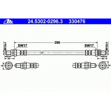 24.5302-0296.3 ATE Тормозной шланг