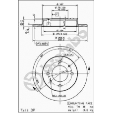 08.9081.10 BREMBO Тормозной диск