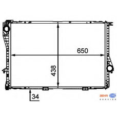 8MK 376 712-491 HELLA Радиатор, охлаждение двигателя