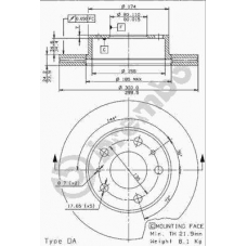 09.9615.14 BREMBO Тормозной диск