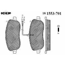 181553-701 ICER Комплект тормозных колодок, дисковый тормоз