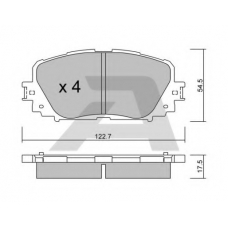 BPTO-1005 AISIN Комплект тормозных колодок, дисковый тормоз