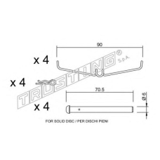 KIT.070 TRUSTING Комплектующие, колодки дискового тормоза