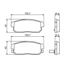 0 986 494 223 BOSCH Комплект тормозных колодок, дисковый тормоз