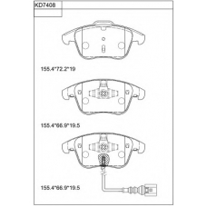 KD7408 ASIMCO Комплект тормозных колодок, дисковый тормоз