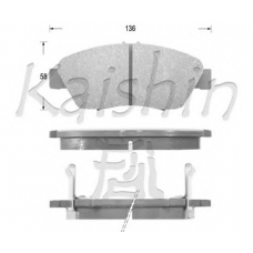 FK5070 KAISHIN Комплект тормозных колодок, дисковый тормоз