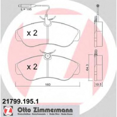 21799.195.1 ZIMMERMANN Комплект тормозных колодок, дисковый тормоз