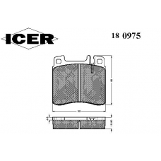 180975 ICER Комплект тормозных колодок, дисковый тормоз