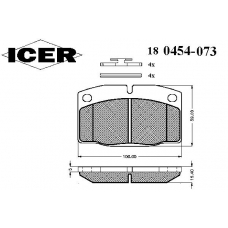 180454-073 ICER Комплект тормозных колодок, дисковый тормоз
