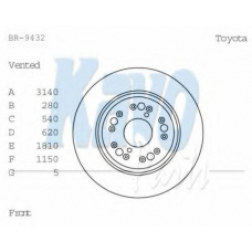 BR-9432 KAVO PARTS Тормозной диск