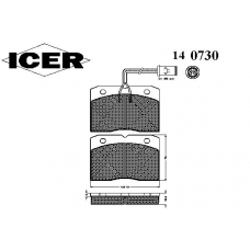 140730 ICER Комплект тормозных колодок, дисковый тормоз