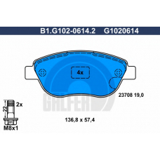 B1.G102-0614.2 GALFER Комплект тормозных колодок, дисковый тормоз