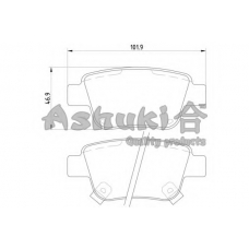 1083-0302O ASHUKI Комплект тормозных колодок, дисковый тормоз