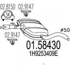 01.58430 MTS Средний глушитель выхлопных газов