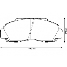 572393B BENDIX Комплект тормозных колодок, дисковый тормоз