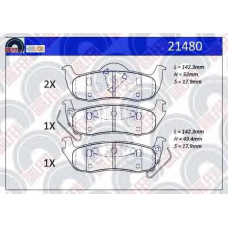 21480 GALFER Комплект тормозных колодок, дисковый тормоз