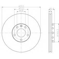 8DD 355 107-521 HELLA PAGID Тормозной диск