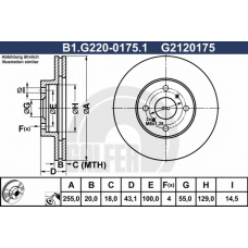 B1.G220-0175.1 GALFER Тормозной диск