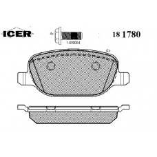 181780 ICER Комплект тормозных колодок, дисковый тормоз