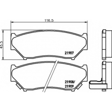 8DB 355 016-911 HELLA Комплект тормозных колодок, дисковый тормоз