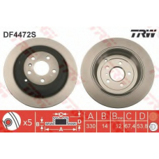 DF4472S TRW Тормозной диск