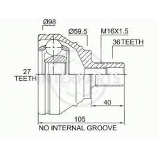 OJ-1451 InterParts Шарнирный комплект, приводной вал