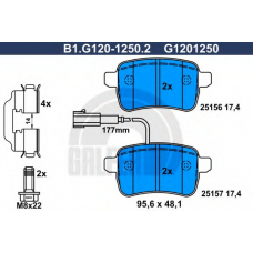 B1.G120-1250.2 GALFER Комплект тормозных колодок, дисковый тормоз