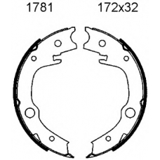 01781 BSF Комплект тормозных колодок, стояночная тормозная с