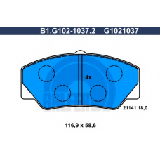 B1.G102-1037.2 GALFER Комплект тормозных колодок, дисковый тормоз