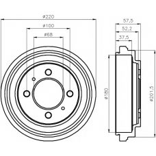 8DT 355 301-481 HELLA PAGID Тормозной барабан