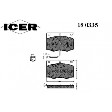 180335 ICER Комплект тормозных колодок, дисковый тормоз