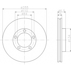 8DD 355 105-181 HELLA PAGID Тормозной диск