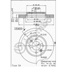 09.5221.10 BREMBO Тормозной диск