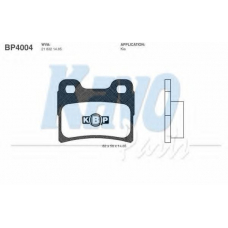 BP-4004 KAVO PARTS Комплект тормозных колодок, дисковый тормоз
