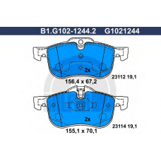 B1.G102-1244.2 GALFER Комплект тормозных колодок, дисковый тормоз