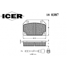 180387 ICER Комплект тормозных колодок, дисковый тормоз