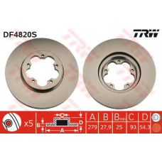 DF4820S TRW Тормозной диск