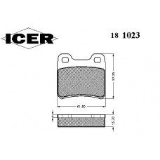 181023 ICER Комплект тормозных колодок, дисковый тормоз