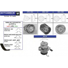 KH 267WP56 HUTCHINSON Водяной насос + комплект зубчатого ремня