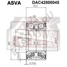 DAC42800045 ASVA Подшипник ступицы колеса