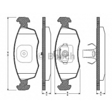 0 986 TB2 539 BOSCH Комплект тормозных колодок, дисковый тормоз