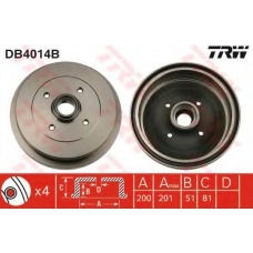 DB4014B TRW Тормозной барабан